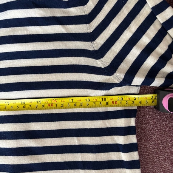 Jenni Kayne Mercer striped navy and cream sailor merino wool sweater size XXL - Picture 7 of 8
